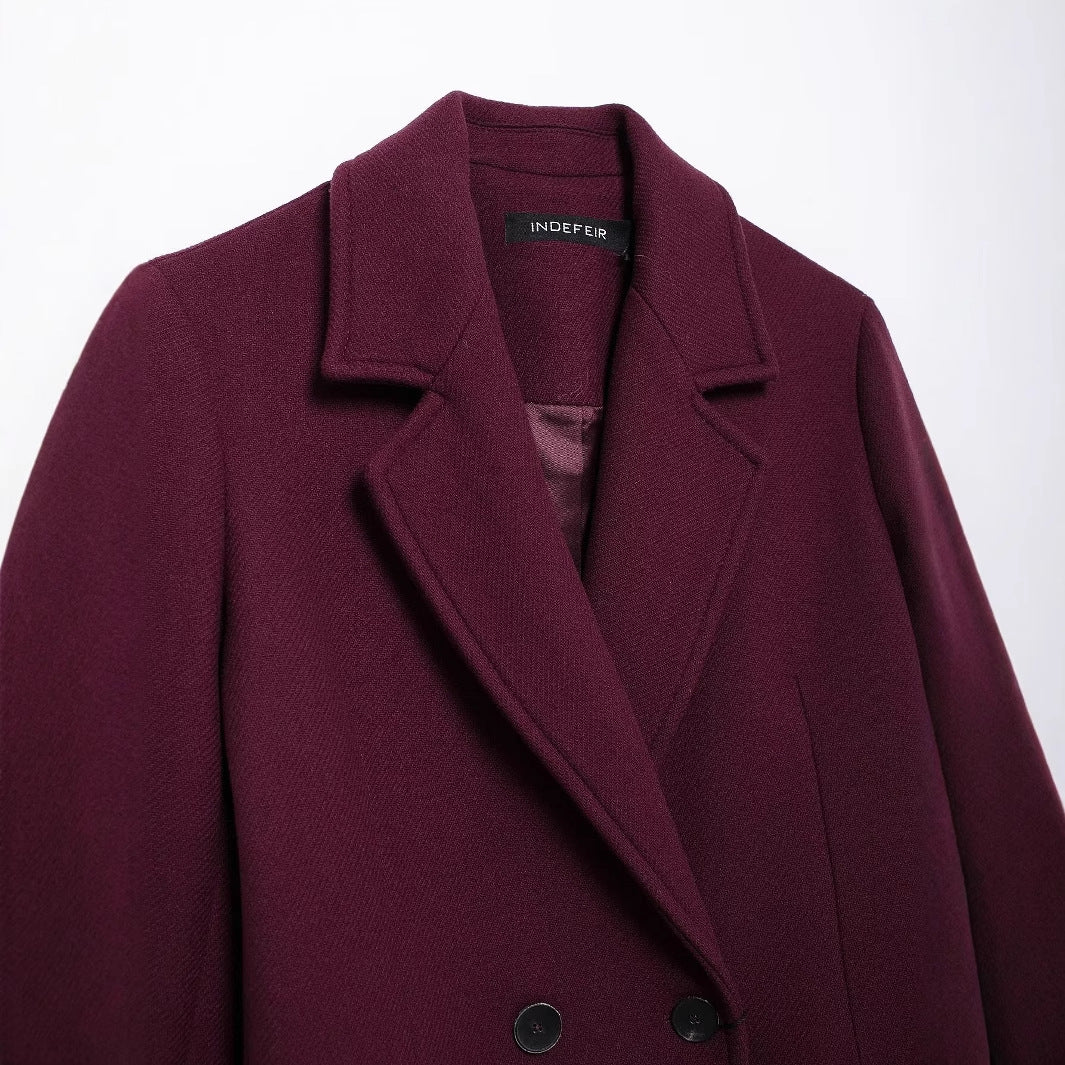 Double Row Ornament Long Overcoat Outerwear