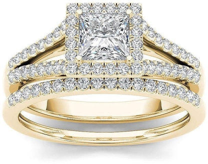 European And American Couple Ring Gold-plated Inlaid
