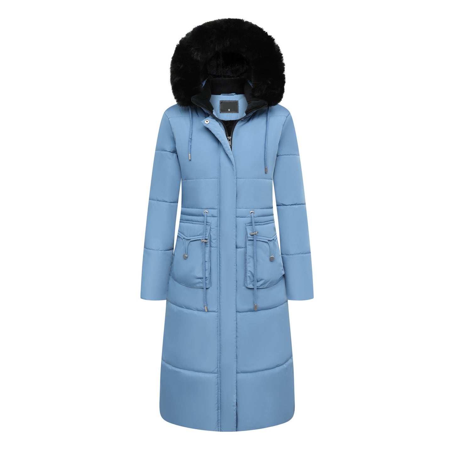 Women's Cotton Jacket Drawstring Cinched Hoodie Fleece-lined Warm