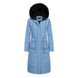 Women's Cotton Jacket Drawstring Cinched Hoodie Fleece-lined Warm