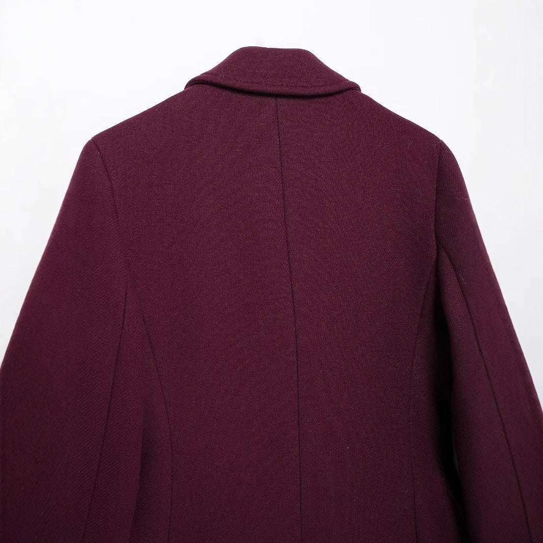 Double Row Ornament Long Overcoat Outerwear