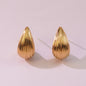 Exaggerated Advanced 18K Gold Stripes Water Drop Ear Studs Personality