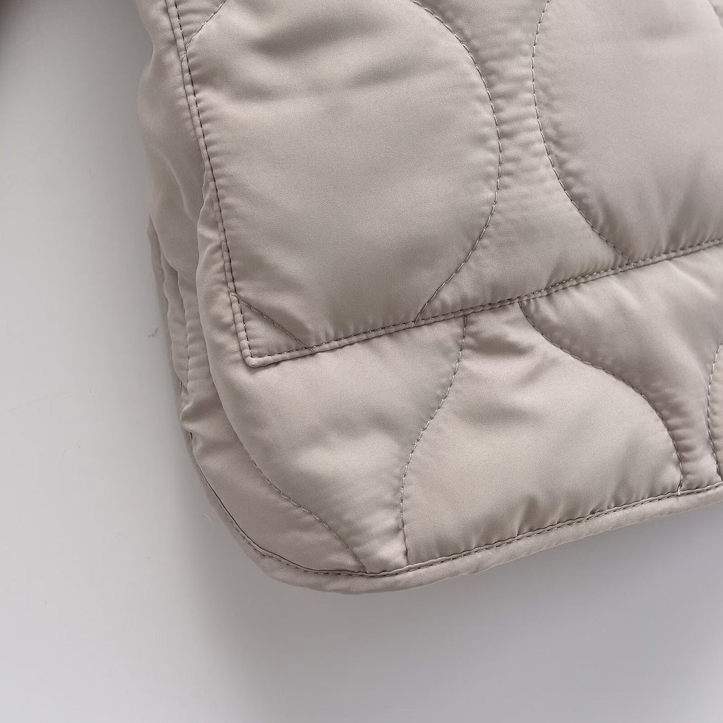 New All-match Rhombus Line Hemming Design Zipper Pocket Jacket