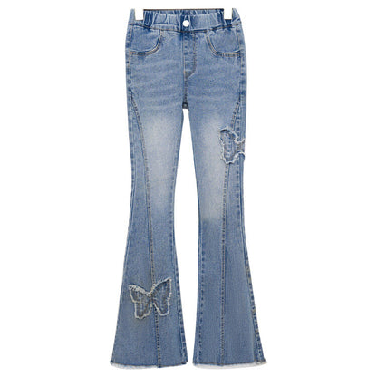 Denim Bell-bottom Pants Casual Children Pants