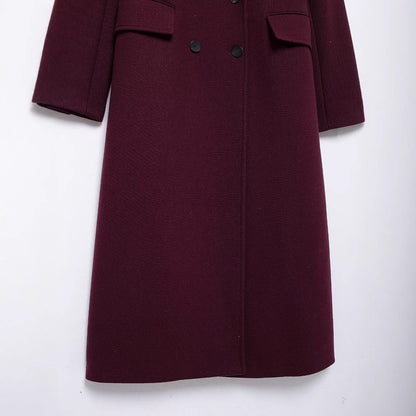 Double Row Ornament Long Overcoat Outerwear