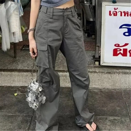 Adjustable Velcro Overalls Pocket Loose Casual Pants