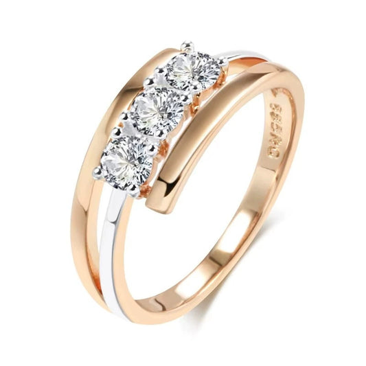 Simple Zircon Ring Fashion Dignified Hollow