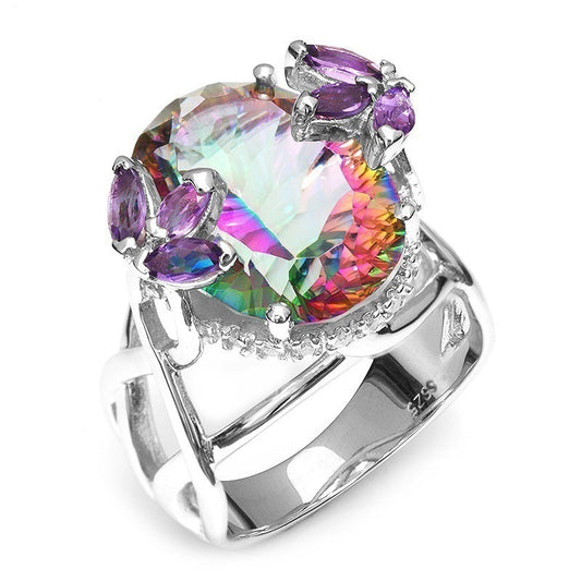 Colorful Rhinestone Zircon Women's Diamond Ring